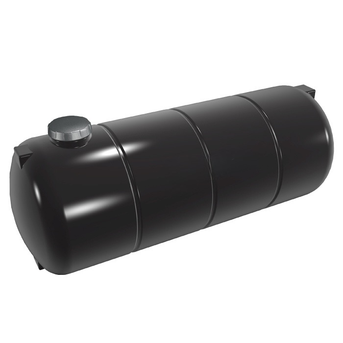 Black horizontal underground water tank