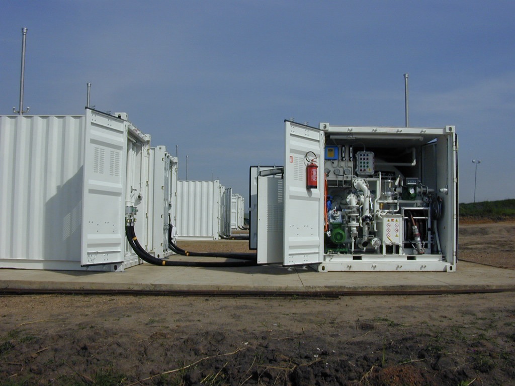 Containerized fuel farm systems deployed in the field